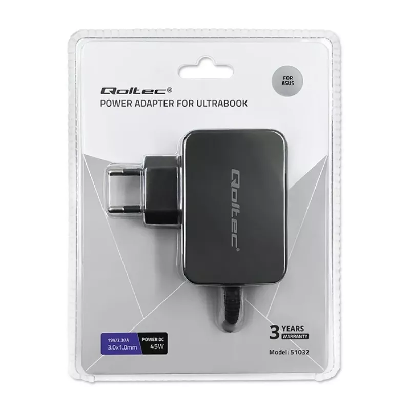 Netzteil Qoltec 51032 45W für den Innenbereich Schwarz für Laptops