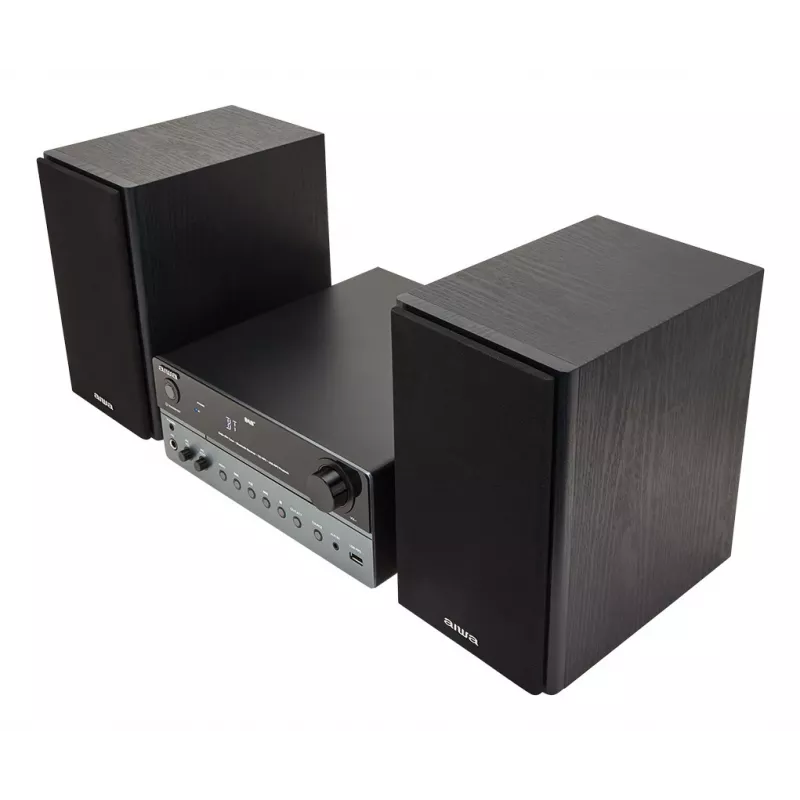 Home-Audio-Mikrosystem Aiwa MSBTU-700DAB — 25 W RMS, DAB+/FM, Bluetooth 10 m, CD-Tray, LED-Anzeige, Schwarz/Arktisblau