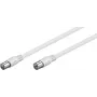Goobay Antennenkabel (Klasse A, >85 dB), 2-fach geschirmt, 5 m, Weiß - Koax-Stecker > Koax-Buchse (voll geschirmt) (66616)