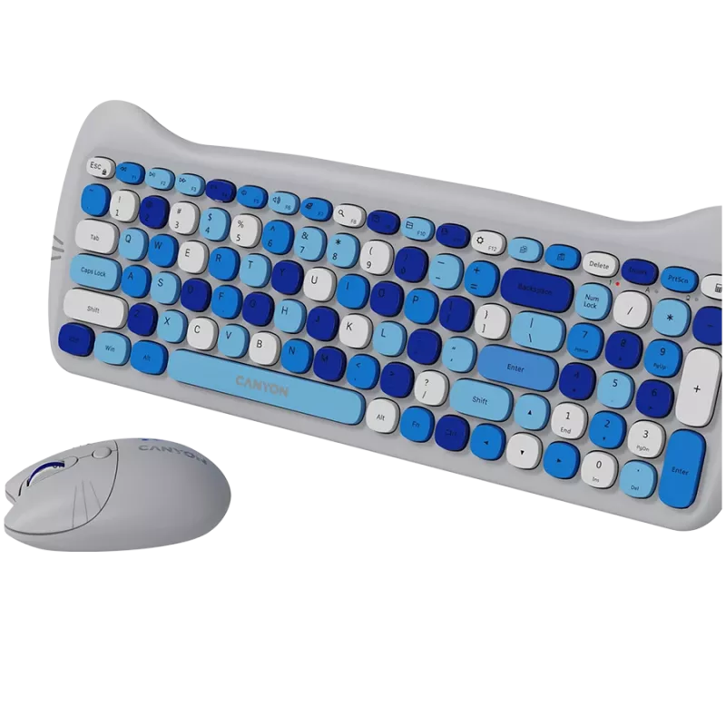 Kabelloses Tastatur- und Maus-Set CANYON HSET-W6 Kitty Edition AAA AA Blau