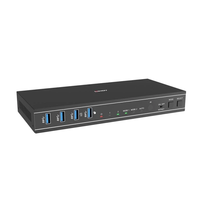 Lindy 2 Port Dual Head HDMI 4K60, USB 3.0 KVM-Switch, 4096 x 2160 Pixel, 4K Ultra HD, Schwarz