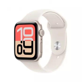 Apple Watch SE (3. Generation) SE 3 GPS + Cellular 44mm Starlight Aluminium Gehäuse mit Starlight Sportarmband - S/M