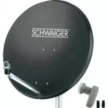 Satellitenschüssel SCHWAIGER SPI9961SET2 80 cm mit Twin-LNB für 2 Teilnehmer
