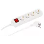 Microconnect MC-GRU0043WS Stromverlängerung 3 m 4 AC-Steckdosen Innenbereich Weiß