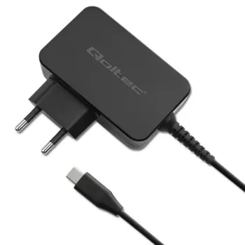 Qoltec 52386 GaN POWER PRO Ladegerät | 1xUSB-C | 65W | 5-20V | 3-3,25A | Schwarz