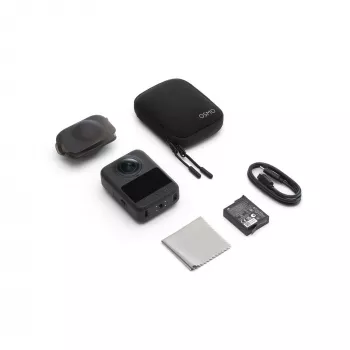 Actionkamera DJI Osmo 360 Standard Combo — 8K Ultra HD, 120 MP CMOS, 240 fps, elektronische Stabilisierung, 2 Zoll Display, MicroSD, 183 g, schwarz