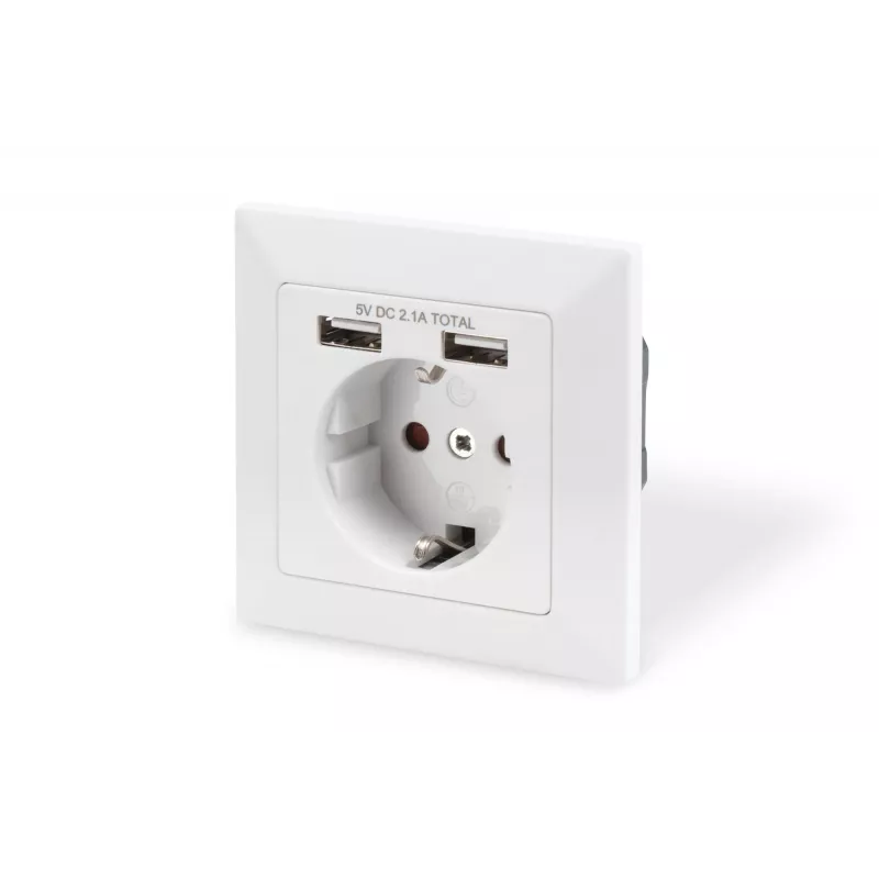 Sicherheitssteckdose für Unterputzmontage Digitus DA-70613 mit 2 USB-Anschlüssen