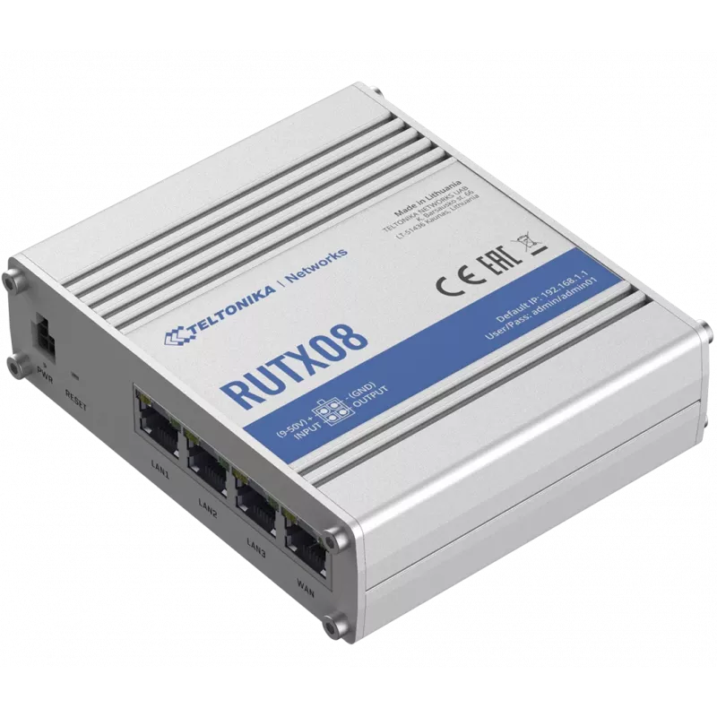 Teltonika RUTX08 Kabelgebundener Router Gigabit Ethernet Edelstahl
