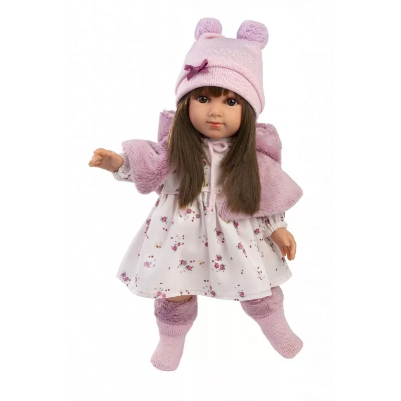Puppe Llorens Sara 35 cm — realistischer Vinylkopf und weicher Stoffkörper