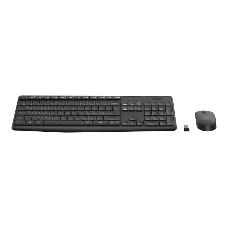 Logitech MK235 Wireless Tastatur and Maus Combo Full-size Grau
