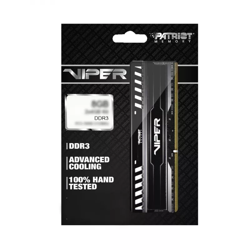 Patriot Viper 3 Black Mamba PV38G160C9K Arbeitsspeicher 8 GB (2x 4 GB) DDR3 1600 MHz CL9 DIMM, Schwarz