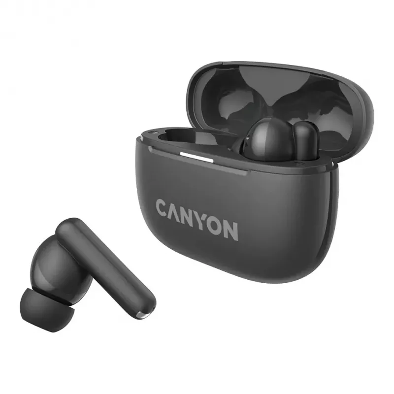 Canyon CNS-TWS10BK Kopfhörer und Headset True Wireless Stereo (TWS) In-Ear für Anrufe/Musik/Sport/Alltag USB Typ-C Bluetooth Schwarz (CNS-TWS10BK)
