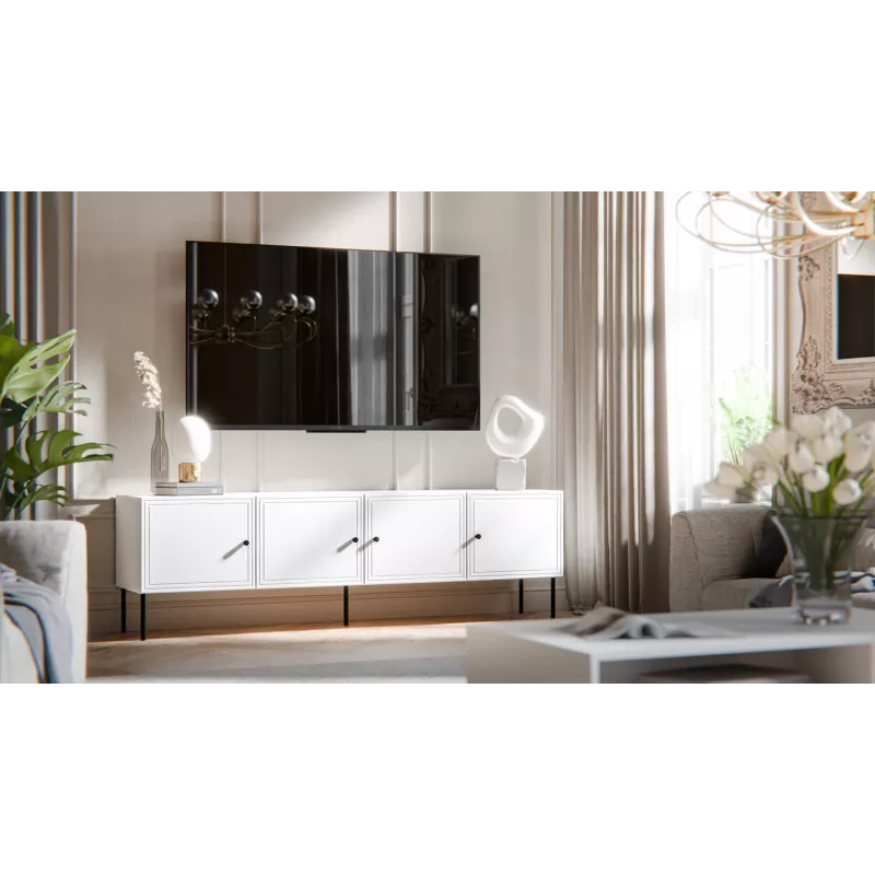 4D RTV-Schrank PALAZZO BIS 201x40x60 weiß matt