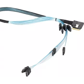 Supermicro - Internes SAS-Kabel - 1x8 schlank SAS (SFF-8654) (M) links abgewinkelt auf SATA (M) 70 cm