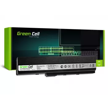 Akku Grün Cell AS02 für ASUS K52 Serie — Li‑Ion 4400 mAh, 11,1 V, 6 Zellen, schwarz