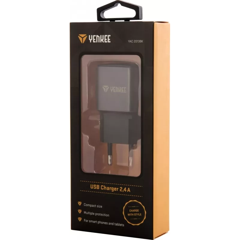Netz-USB-A-Ladegerät YENKEE YAC 2013BK — 12 W, 2,4 A Ausgang