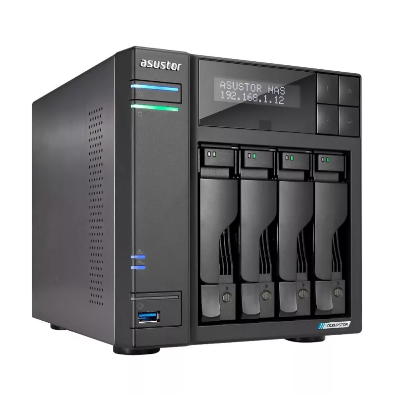 Asustor LOCKERSTOR 4 Gen2 (AS6704T) NAS Desktop Intel® Celeron® N N5105 4 GB DDR4 0 TB ADM Schwarz