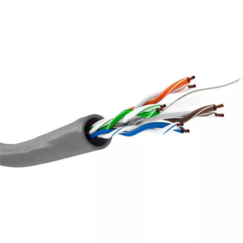 Netzwerkkabel Cat.6, U/UTP (Grau, 100 Meter, flexibel)