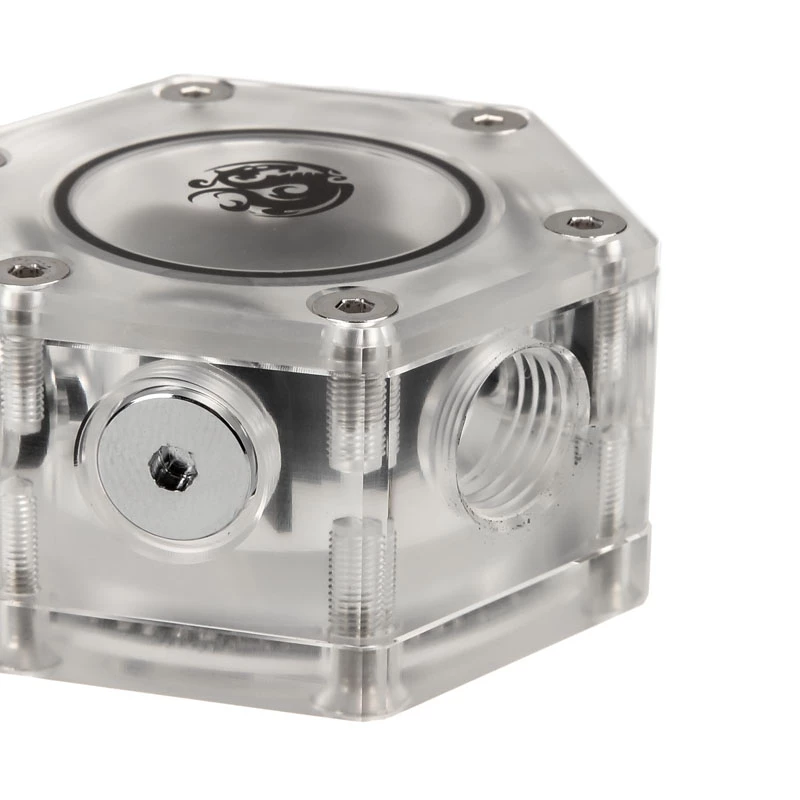 Durchflussanzeiger BitsPower Hexagon Flow Indicator-RGB BP-HFI-RGB — RGB-Beleuchtung, hexagonales Design
