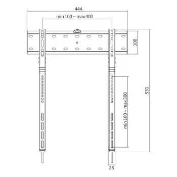 TV-Wandhalterung, 32-65 Zoll, fest, max. 40 kg