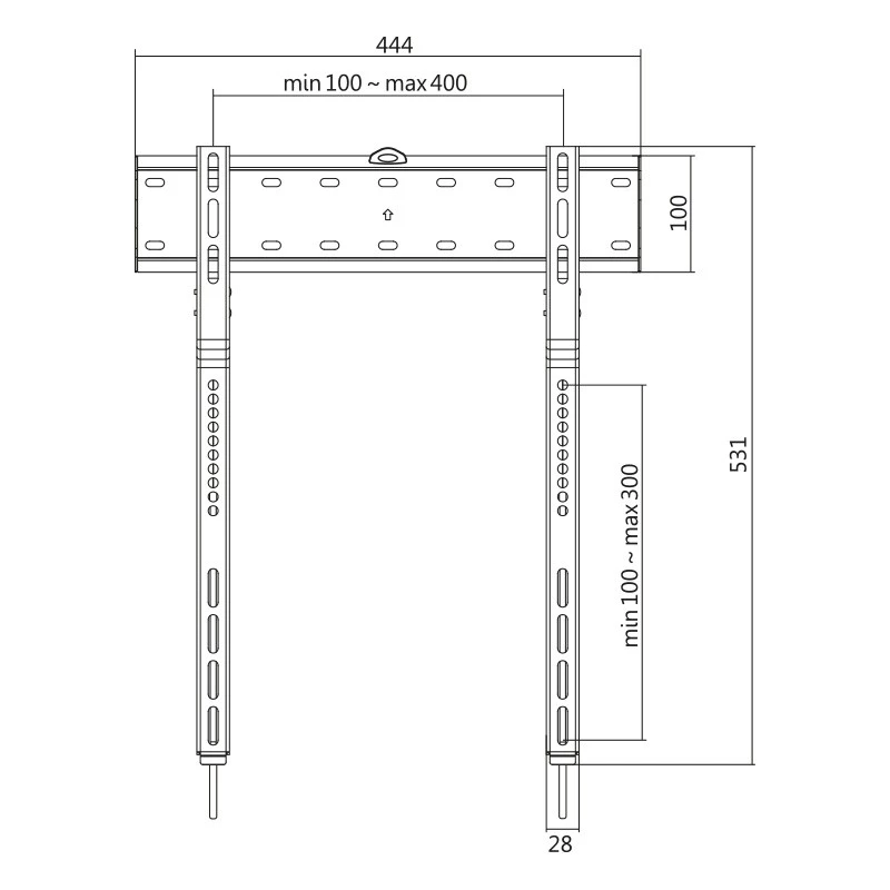 TV-Wandhalterung, 32-65 Zoll, fest, max. 40 kg