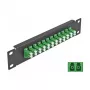 DeLOCK 10 Zoll Glasfaser Patch Panel 12 Port LC Duplex grün 1U schwarz