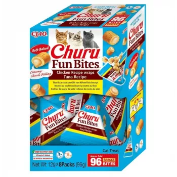 INABA Churu Fun Bites Huhn und Thunfisch – Katzenleckerlis – 8x12g