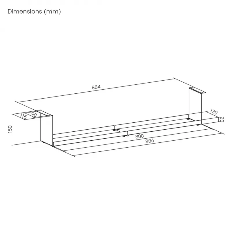 Maclean kompakter Kabelorganizer unter dem Schreibtisch, max. Belastung 5 kg, weiß, MC-107 W