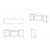 JUTA EF Kommode + electric Kamin 202x39.5x85 schwarz + linol calabria