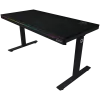 Höhenverstellbarer Gaming-Tisch mit Doppelmotor, kabellosem Ladegerät, RGB-Beleuchtung, Bedienfeld und USB-Anschlüssen, Tischplatte mit PB-Melamin-Oberfläche, schwarz
