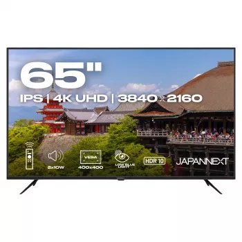 164,0cm/65 (3840x2160) JAPANNEXT JN-IPS650UHD60F 16:9 IPS 60Hz HDMI USB WLAN Lautsprecher Schwarz