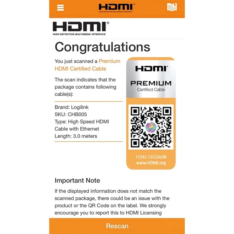HDMI-Kabel LogiLink CHB005 3 m