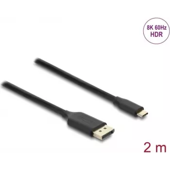 Videokabel-Adapter DELOCK USB Type-C auf DisplayPort 2 m, schwarz