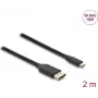 Videokabel-Adapter DELOCK USB Type-C auf DisplayPort 2 m, schwarz