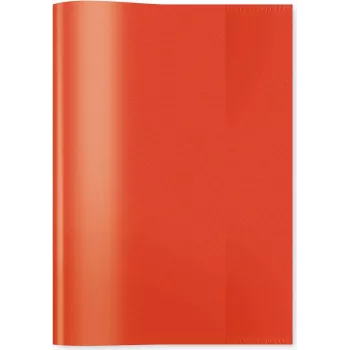 Schulbuchumschlag HERMA A5 transparent/rot PP
