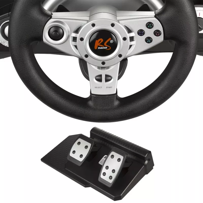 Lenkrad nano rs RS700 kabelgebunden USB 270° Rotation, 10 Tasten, Pedale, Vibration, 1,8 m Kabel