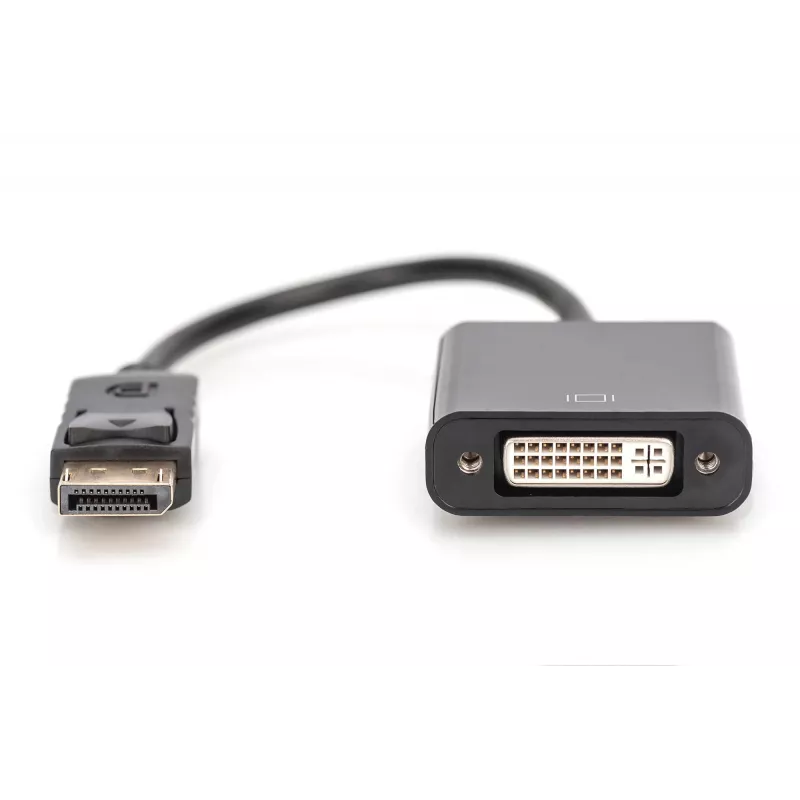 Assmann DisplayPort-Adapterkabel. DP - DVI (24+5) M/F. 0,15 m mit Verriegelung. DP 1.1 kompatibel. UL. bl. ohne Abschirmung. 32AWG (AK-340409-001-S)