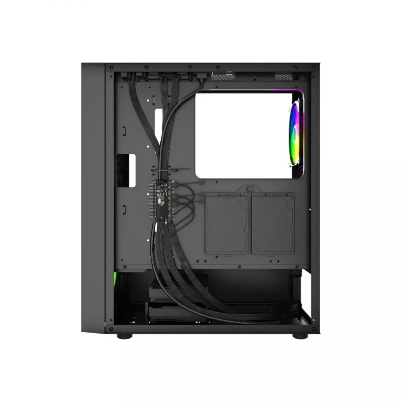 PC-Gehäuse GEMBIRD Fornax 4300 Midi Tower ATX, gehärtetes Glas, 2x 3,5-Zoll-Einschübe, 3x 2,5-Zoll-Einschübe, ARGB-Lüfterunterstützung, USB 3.2 Gen1