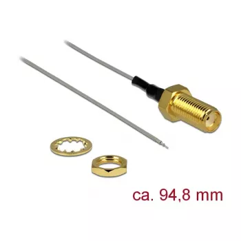 Koaxialkabel DeLOCK 89600 94,8 m SMA offenes Ende verzinnt Gold Grau