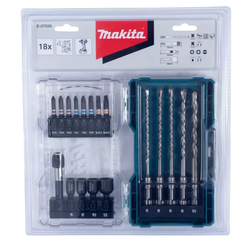 Schrauberbit-Set Makita E-07026 18 Stk.