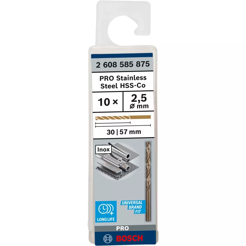 Twist drill bit Bosch Metal drill bit HSS-Co DIN 338 diameter 2.5 mm