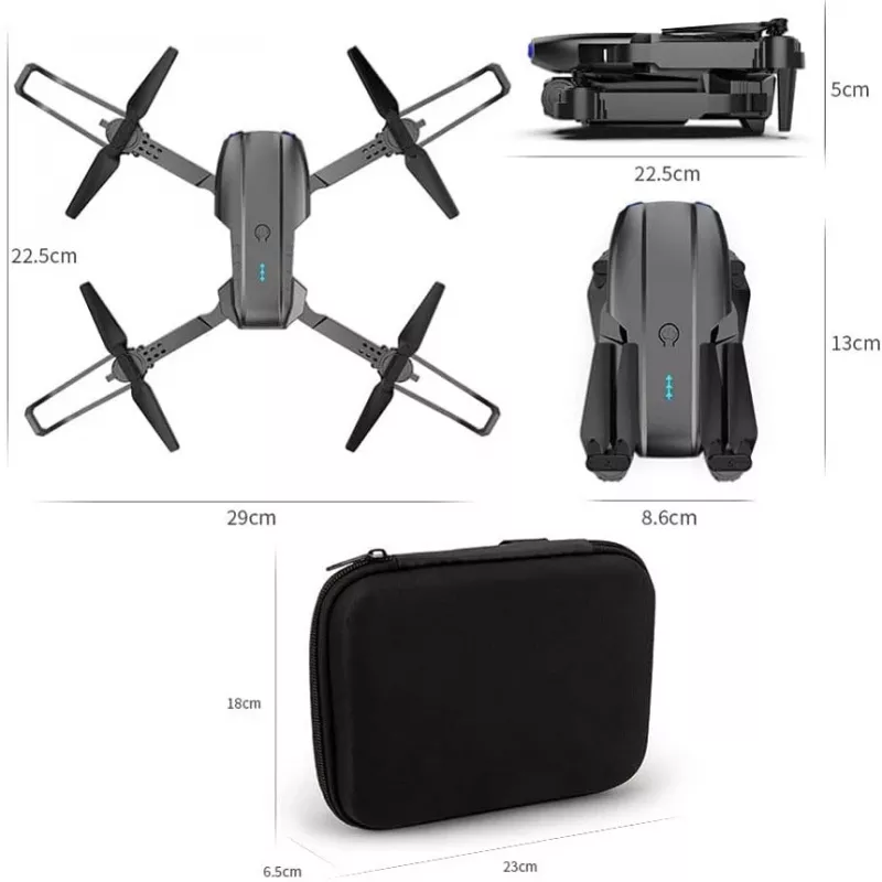 E99 Pro Drohne | Drohne + 3 Akkus + Transporttasche Set | 1800mAh