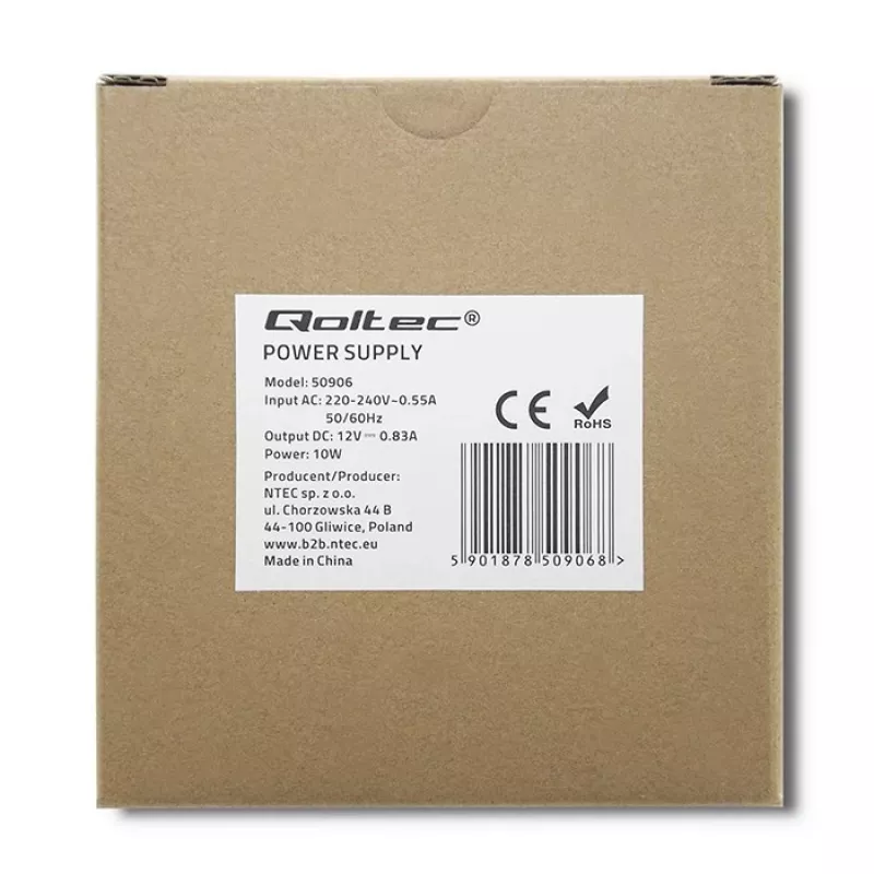 DIN rail power supply 10W, 12V, 0.83A, schlank