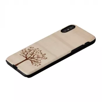 Smartphone-Hülle Man and Wood für iPhone X/XS, Apfelbaumholz, schwarz