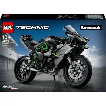 LEGO Technic Motorrad-Modell Kawasaki Ninja H2R 42170 — 1:1-Maßstabs-Nachbildung, 643 Teile, Bauanleitung, für Kinder ab 10 Jahren