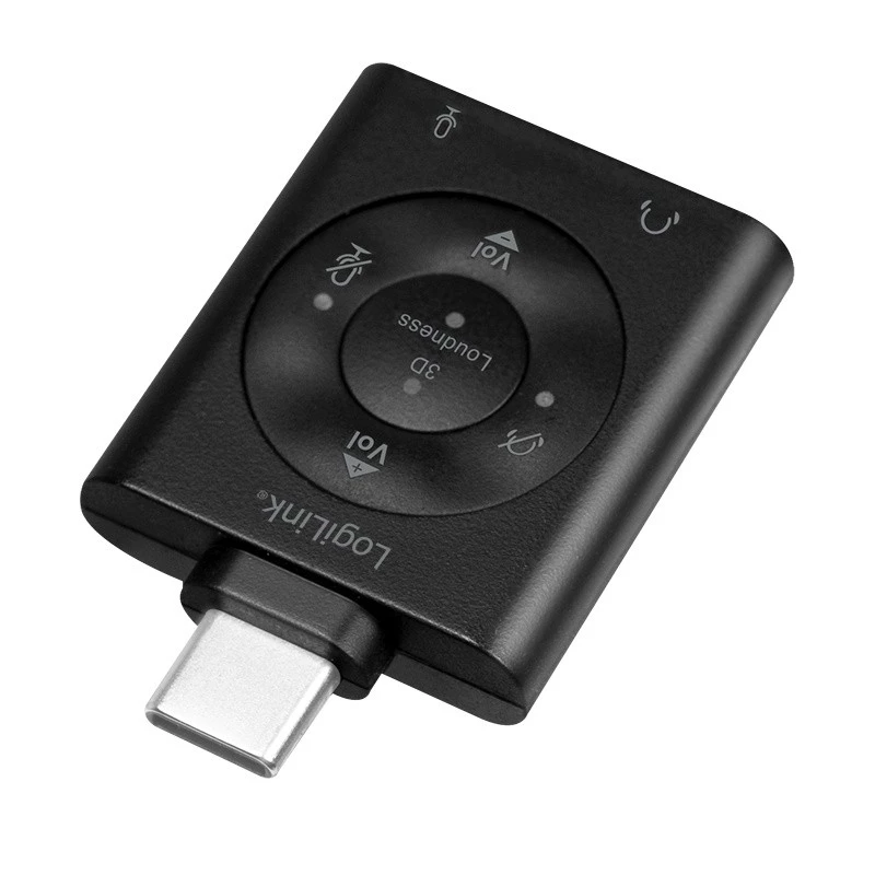 USB3.2 Audio-Adapter USB-C/Stecker auf 2x 3,5-mm-Buchse 7.1