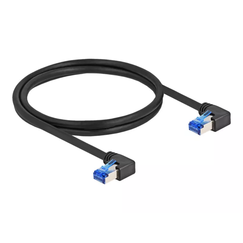 Netzwerkkabel DeLOCK RJ45 Cat.6A S/FTP abgewinkelt 1 m Schwarz