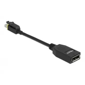 DeLOCK - DisplayPort-Adapter - Mini DisplayPort (M) verriegelt auf DisplayPort (W) - DisplayPort 1.4 - 15 cm - halogenfrei, 8K-Unterstützung - Schwarz (65978)