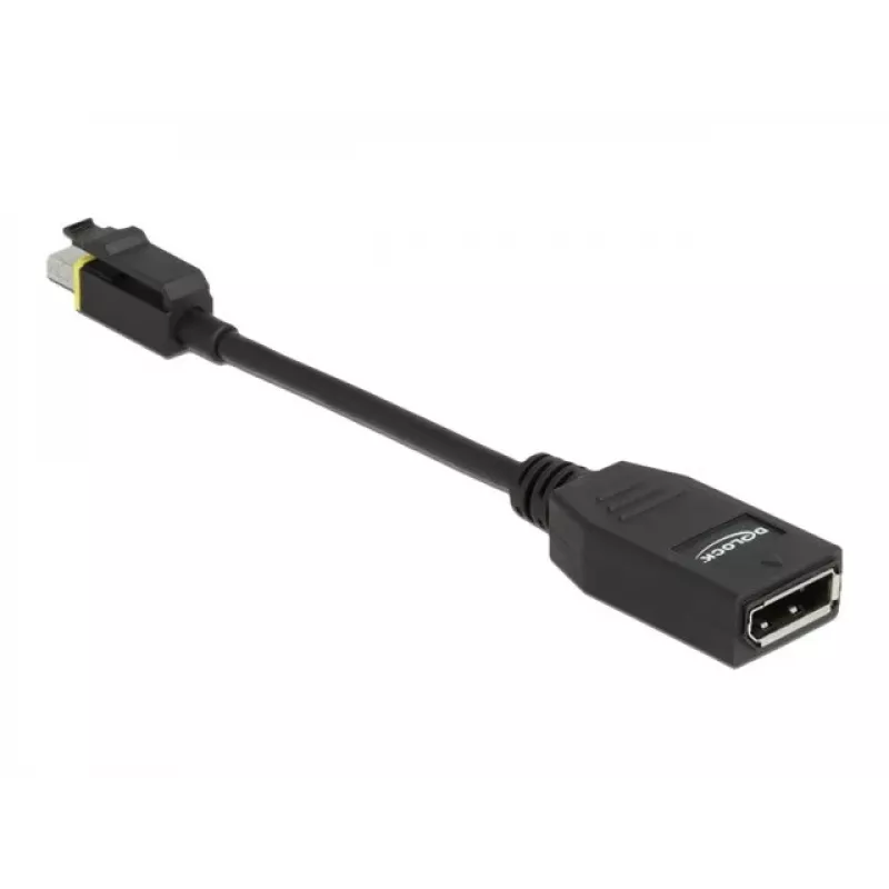 DeLOCK - DisplayPort-Adapter - Mini DisplayPort (M) verriegelt auf DisplayPort (W) - DisplayPort 1.4 - 15 cm - halogenfrei, 8K-Unterstützung - Schwarz (65978)
