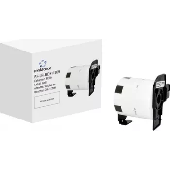 Renkforce Etikettenrolle kompatibel ersetzt Brother DK-11209 62 x 29 mm Papier Weiß 800 Stück Standard-Adressetiketten RF-6027500 (RF-6027500)